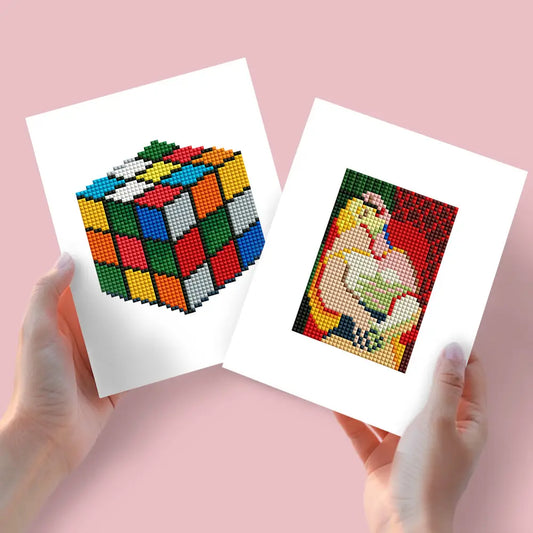 Set of 2 Cube and Woman - Mini Diamond Painting Kits - Mini Painting