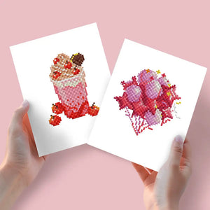 Set of 2 Drink and Balloons - Mini Diamond Painting Kits - Mini Painting