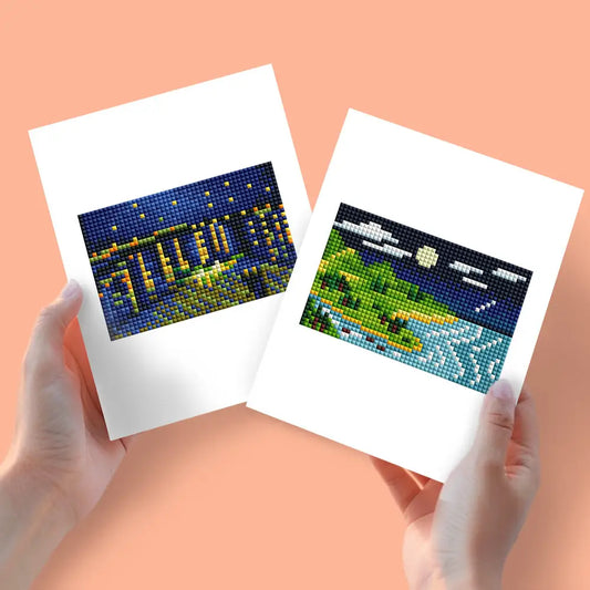 Set of 2 Night Painting - Mini Diamond Painting Kits - Mini Painting