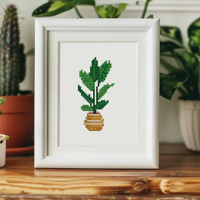 Set of 2 Plant and Tower - Mini Diamond Painting Kits - Mini Painting
