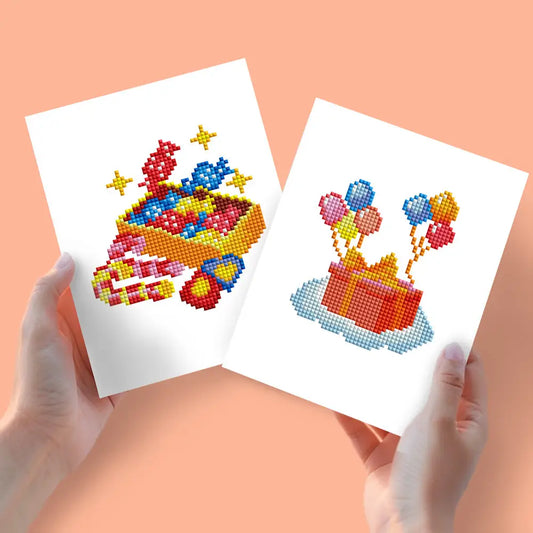 Set of 2 Toy and Balloons - Mini Diamond Painting Kits - Mini Painting