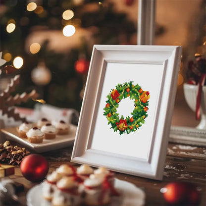Set of 2 Wreath and Tree - Mini Diamond Painting Kits - Mini Painting