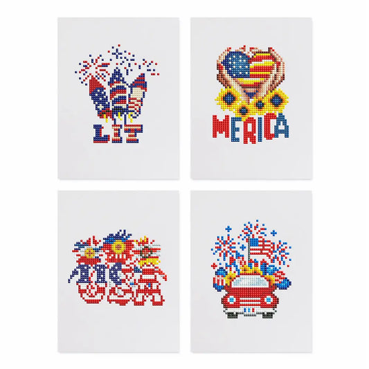 Set of 4 America - Mini Diamond Painting Kits - Mini Painting