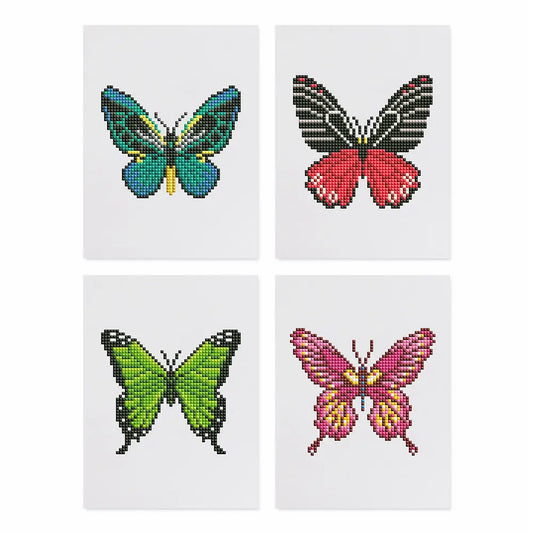 Set of 4 Butterflies - Mini Diamond Painting Kits - Mini Painting