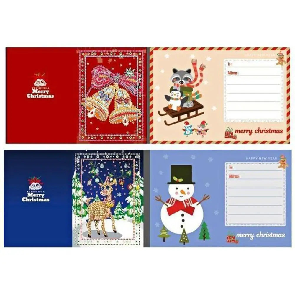 Set of 4 Christmas Greeting Cards Set C - Greeting Card