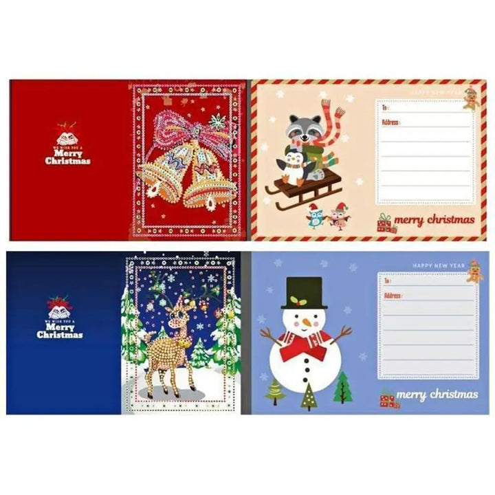 Set of 4 Christmas Greeting Cards Set C - Greeting Card