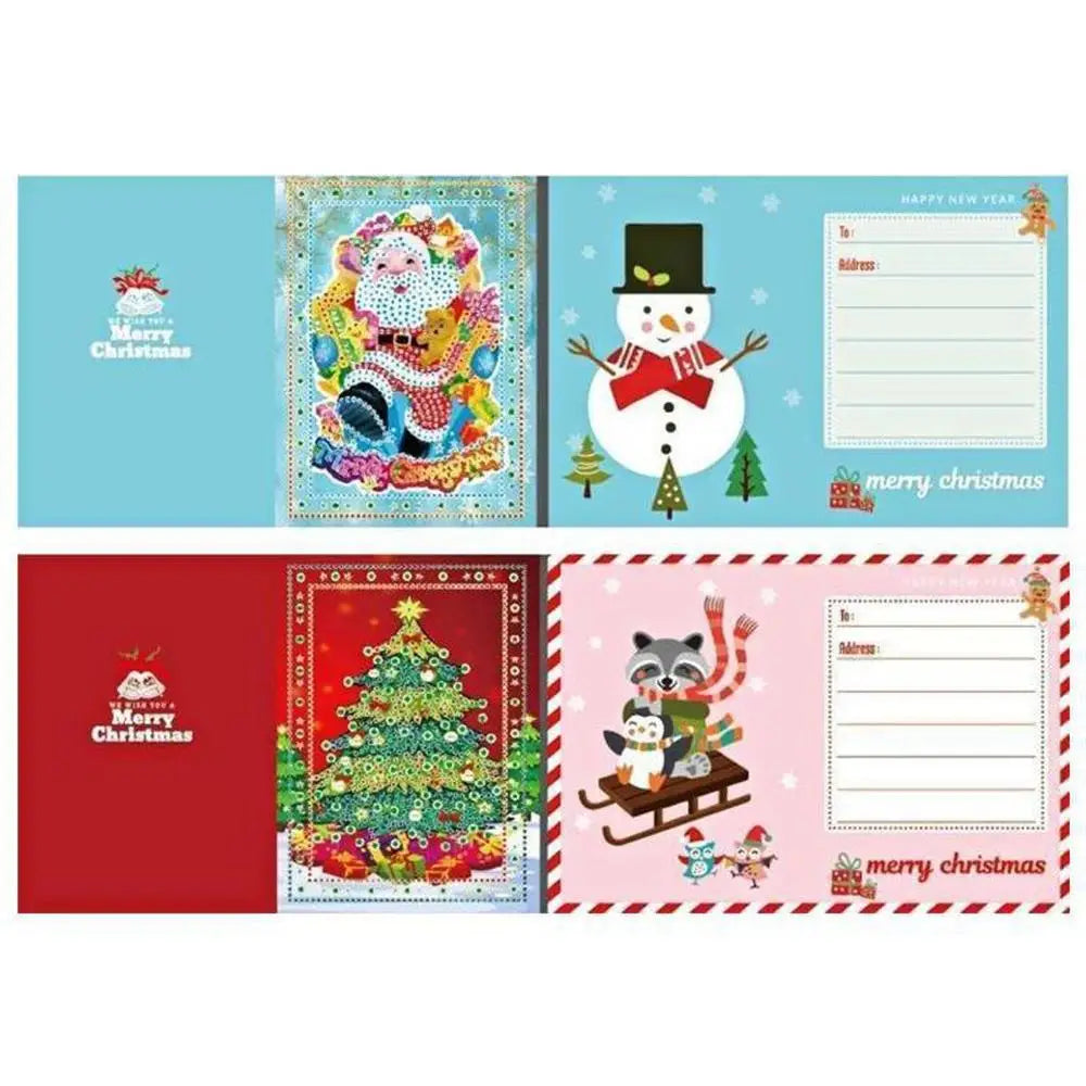 Set of 4 Christmas Greeting Cards Set C - Greeting Card