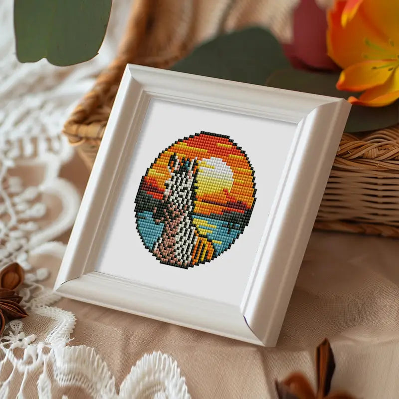 Set of 4 Colorful Animals - Mini Diamond Painting Kits - Mini Painting