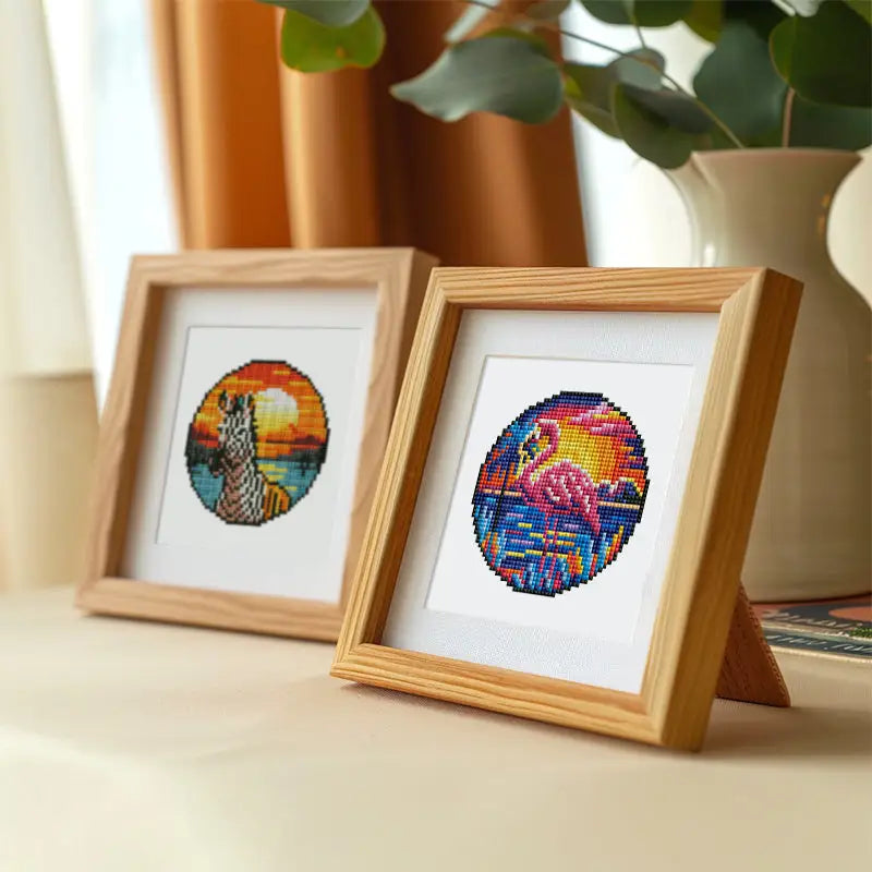 Set of 4 Colorful Animals - Mini Diamond Painting Kits - Mini Painting