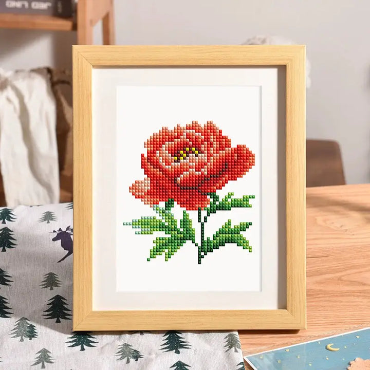 Set of 4 Flowers - Mini Diamond Painting Kits - Mini Painting