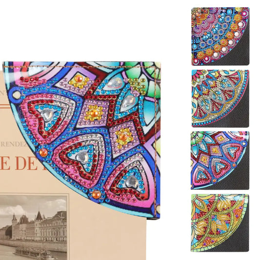Set of 4 Round - Diamond Painting Corner Bookmark - Bookmark