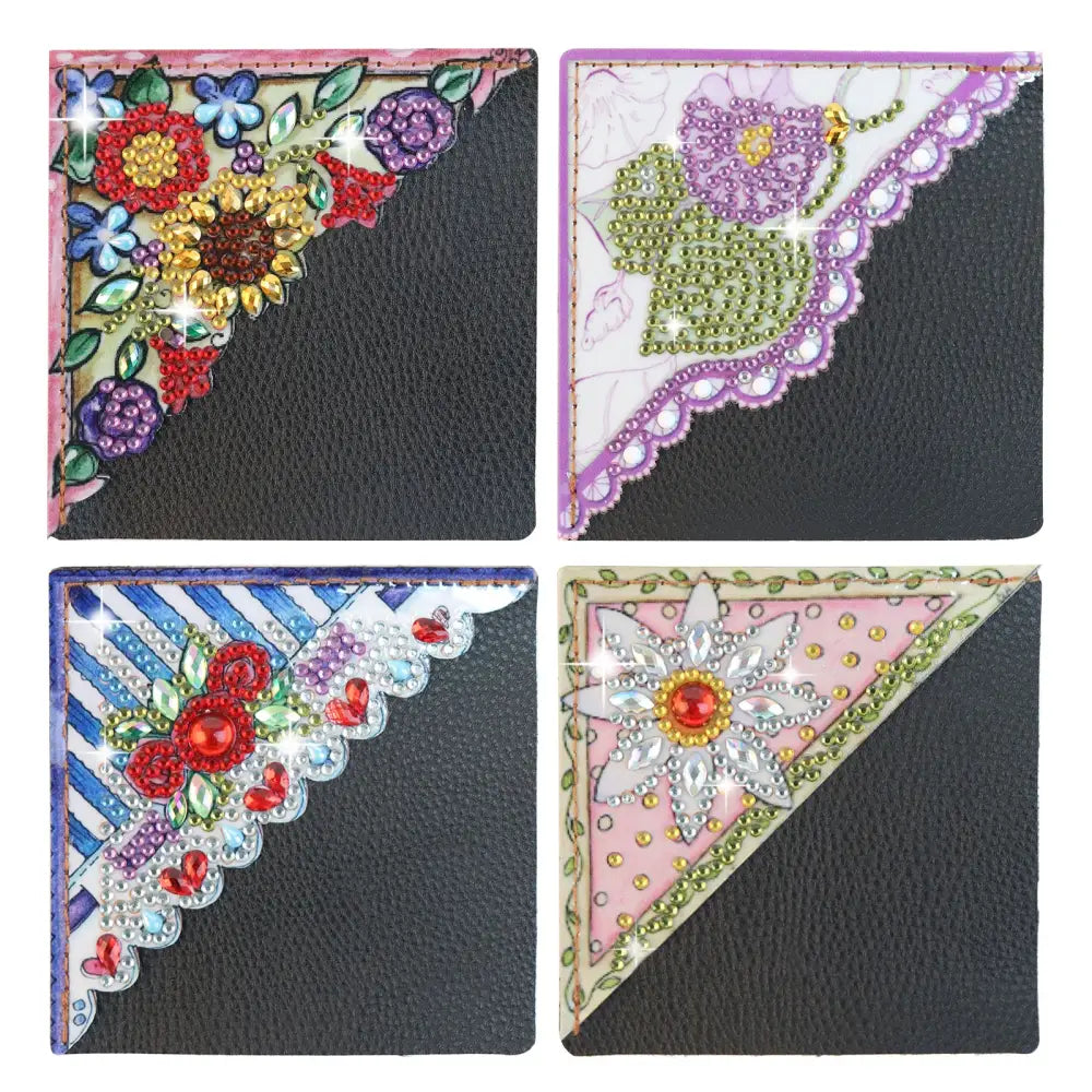 Set of 4 Triangle - Diamond Painting Corner Bookmark - Bookmark