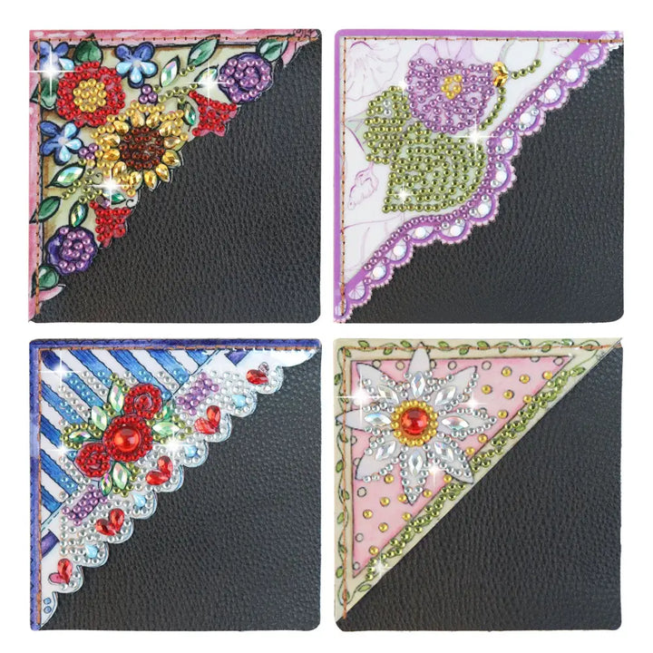 Set of 4 Triangle - Diamond Painting Corner Bookmark - Bookmark