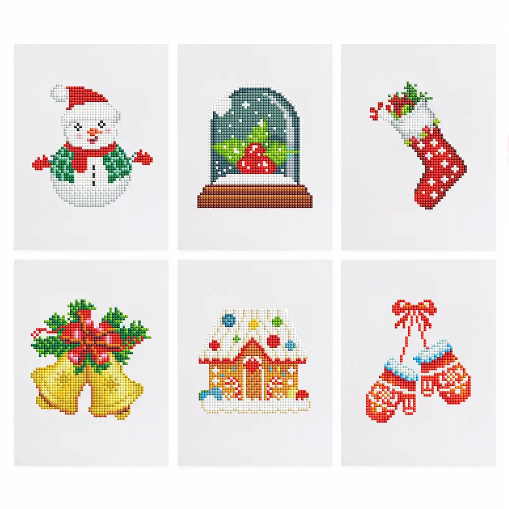 Set of 6 Christmas Items - Mini Diamond Painting Kits - Mini Painting