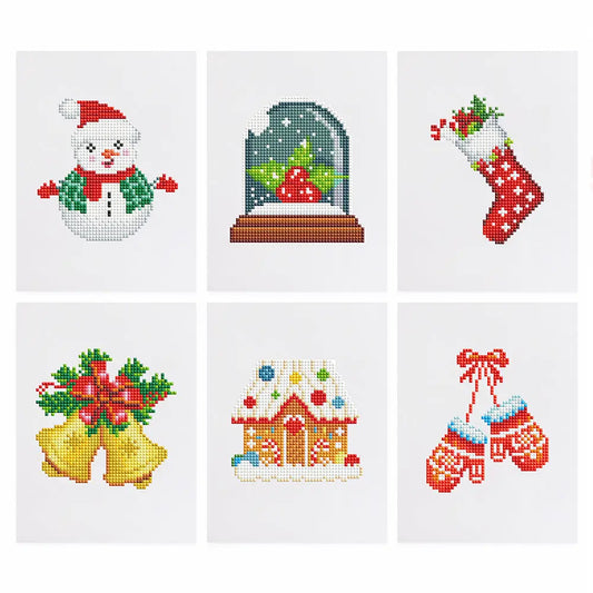 Set of 6 Christmas Items - Mini Diamond Painting Kits - Mini Painting