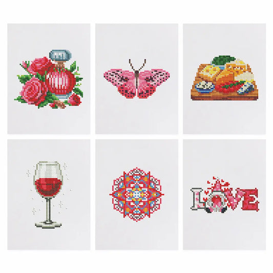 Set of 6 Date Night - Mini Diamond Painting Kits - Mini Painting