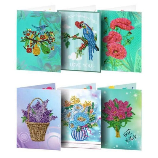 Set of 6 Greeting Cards - Diamond Painting Cross Stitch