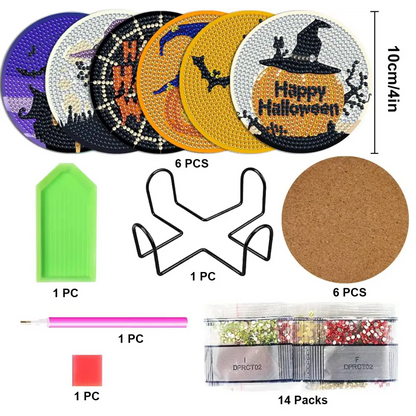 Set of 6 Halloween - Diamond Painting Coaster - Coasters