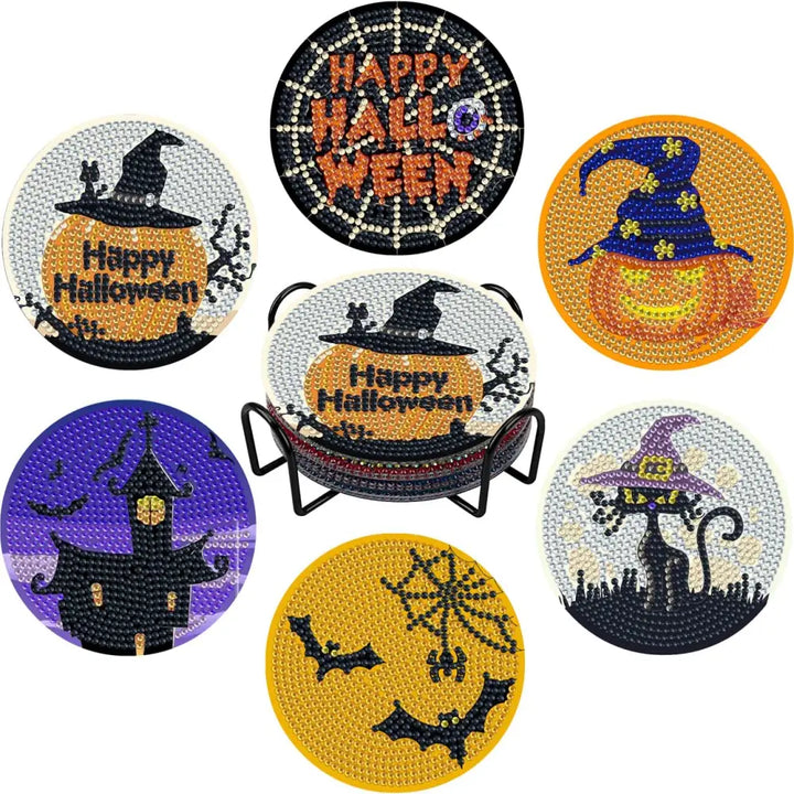 Set of 6 Halloween - Diamond Painting Coaster - Coasters
