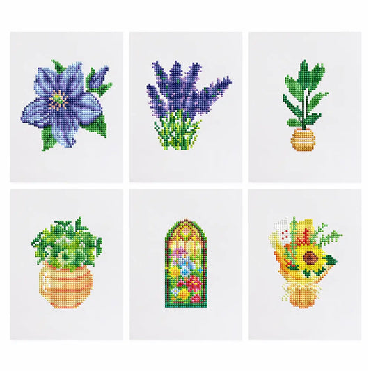 Set of 6 Plants - Mini Diamond Painting Kits - Mini Painting