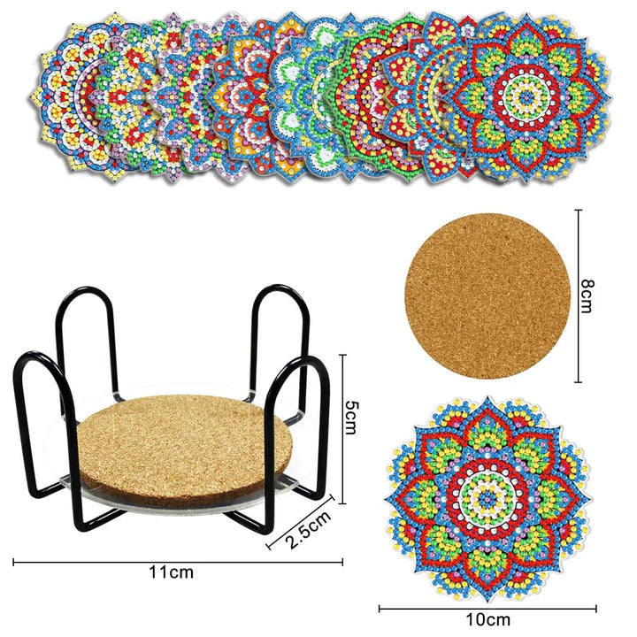 Set of 8 Mandala Shapes - Diamond Painting Coaster - Coasters