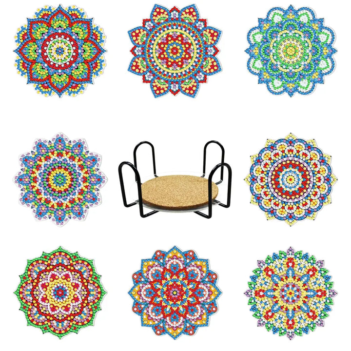 Set of 8 Mandala Shapes - Diamond Painting Coaster - Coasters