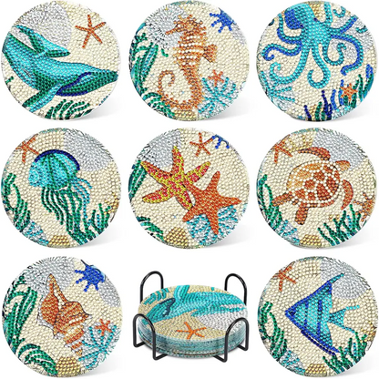 Set of 8 Under the Sea - Diamond Painting Coaster - Coasters