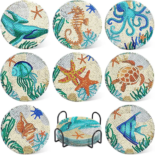 Set of 8 Under the Sea - Diamond Painting Coaster - Coasters