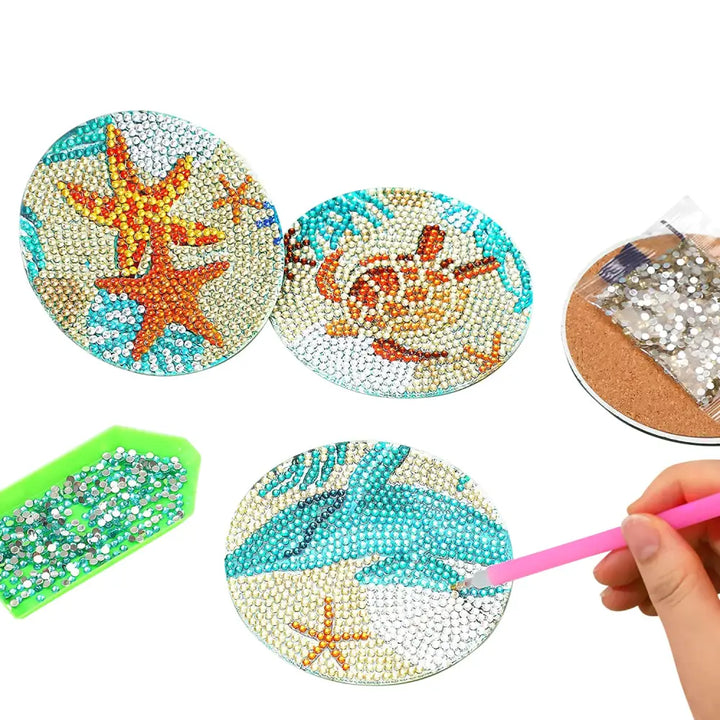 Set of 8 Under the Sea - Diamond Painting Coaster - Coasters
