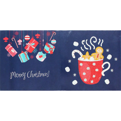 Set of 8 White and Blue Christmas Cards - Greeting Card