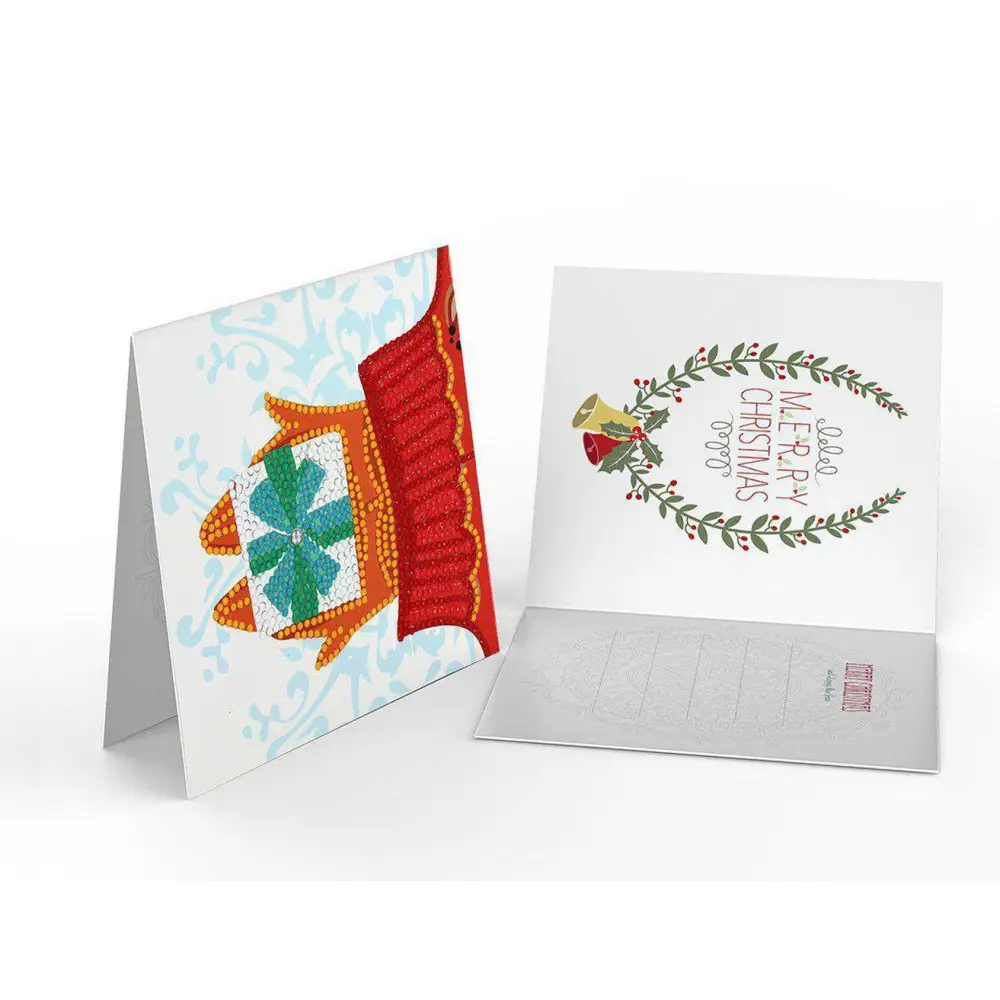 Set of 8 White and Blue Christmas Cards - Greeting Card