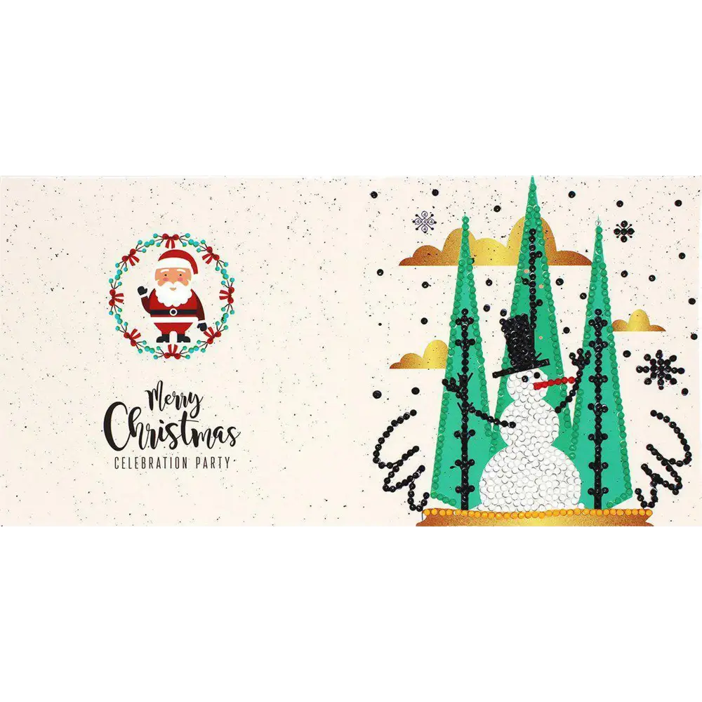 Set of 8 White and Blue Christmas Cards - Greeting Card