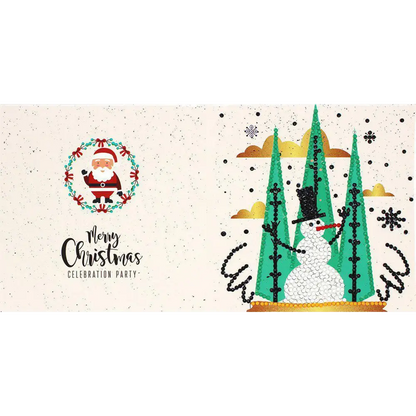 Set of 8 White and Blue Christmas Cards - Greeting Card