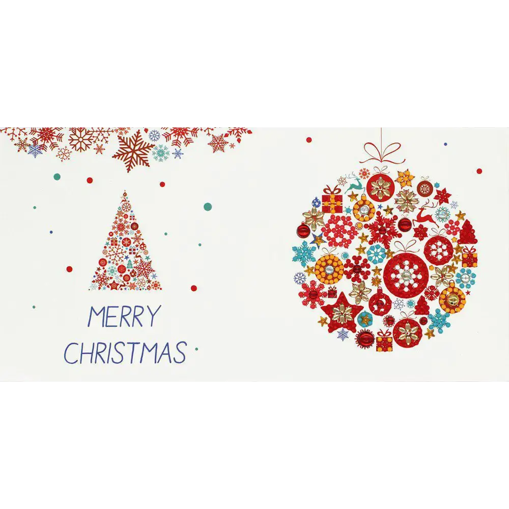 Set of 8 White and Blue Christmas Cards - Greeting Card