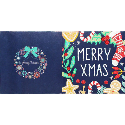 Set of 8 White and Blue Christmas Cards - Greeting Card