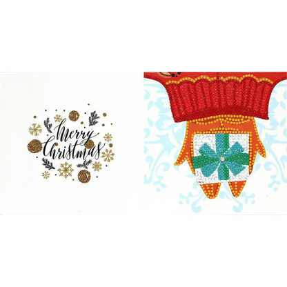 Set of 8 White and Blue Christmas Cards - Greeting Card