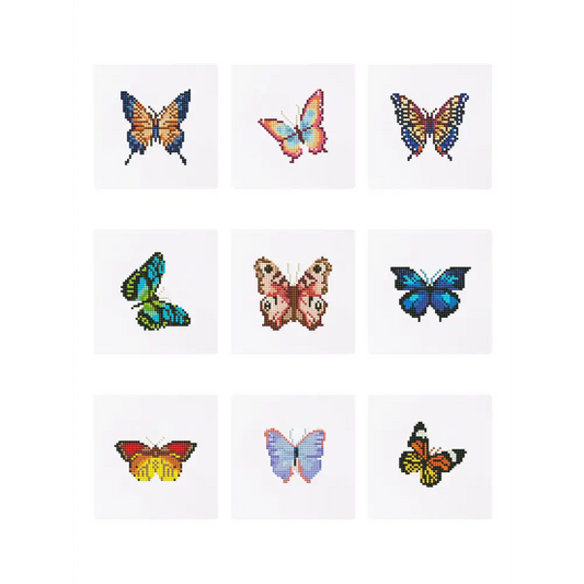 Set of 9 Butterflies - Mini Diamond Painting Kits - Mini Painting
