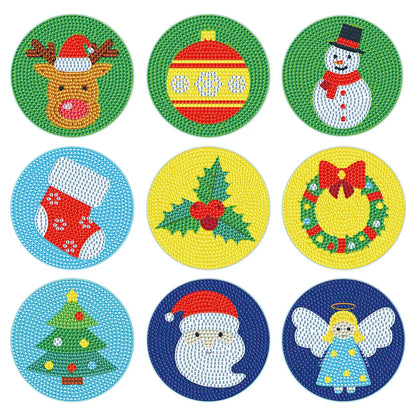 Set of 9 Christmas - Diamond Painting Coaster - Coasters