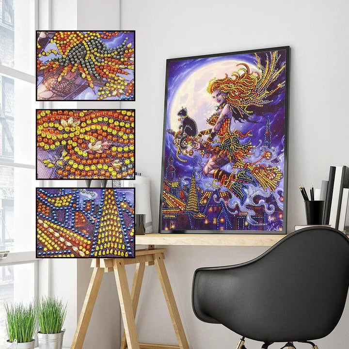 Sexy Witch Gemstone - Premium 5D Poured Glue Diamond Painting Kit - 30x40cm / 12x16’’ - Gemstone