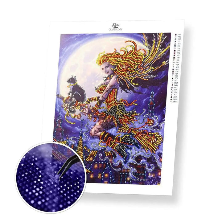 Sexy Witch Gemstone - Premium 5D Poured Glue Diamond Painting Kit - 30x40cm / 12x16’’ - Gemstone