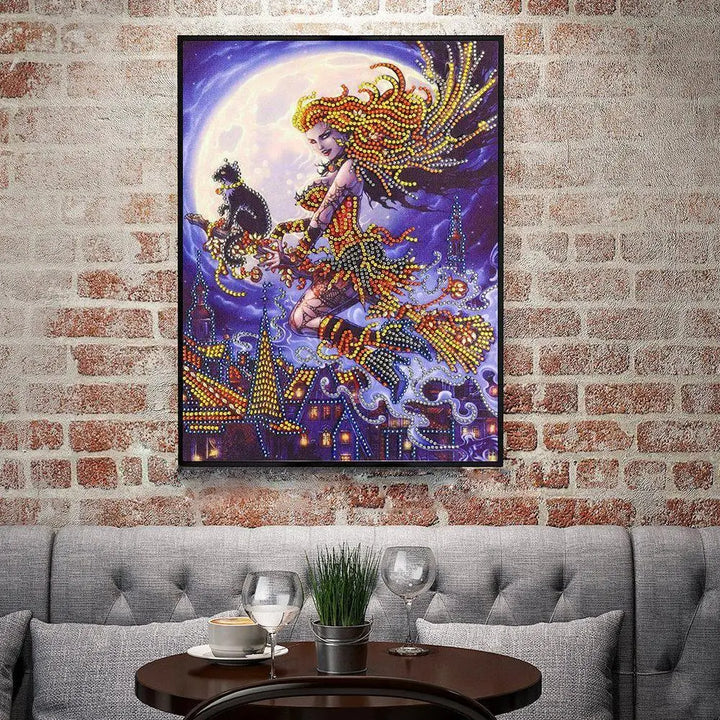 Sexy Witch Gemstone - Premium 5D Poured Glue Diamond Painting Kit - 30x40cm / 12x16’’ - Gemstone
