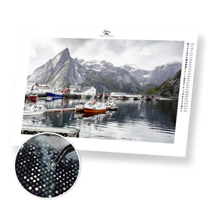 Ships at Fjord - Premium Diamond Painting Kit - 45x30cm / 18x12’’ / Square (Most Popular) - Diamond Painting Kit