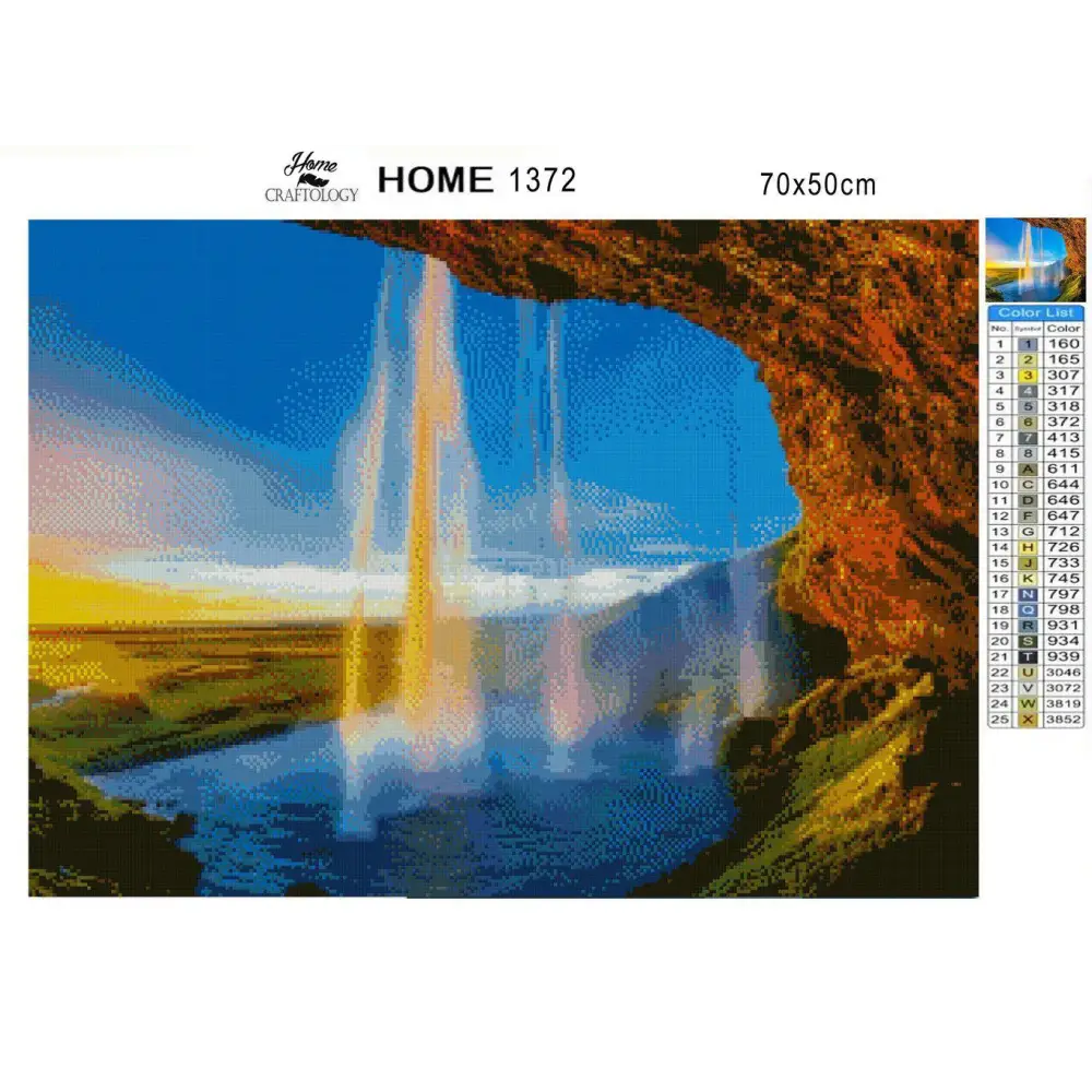 Skogafoss - Premium Diamond Painting Kit - Diamond Painting Kit