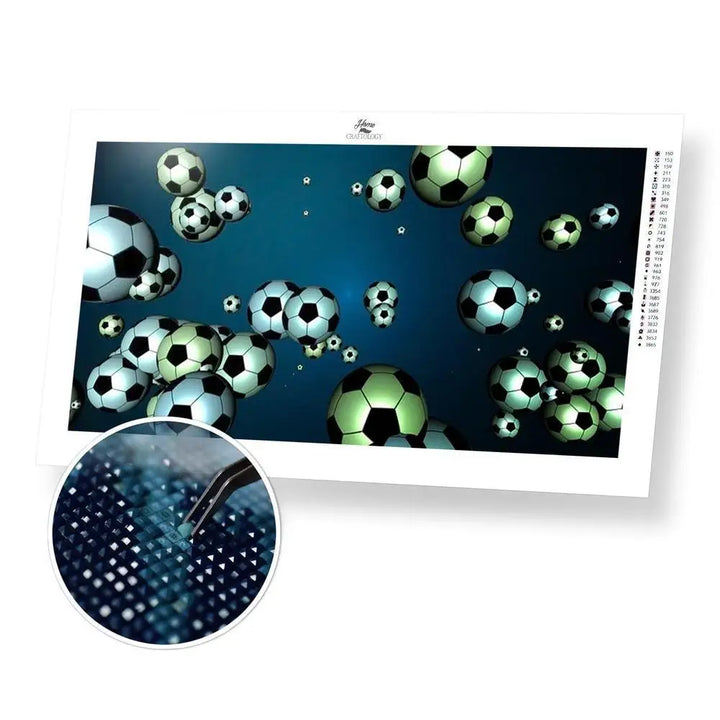 Soccer Background - Premium Diamond Painting Kit - 55x30cm / 22x12’’ / Square (Most Popular) - Diamond Painting Kit