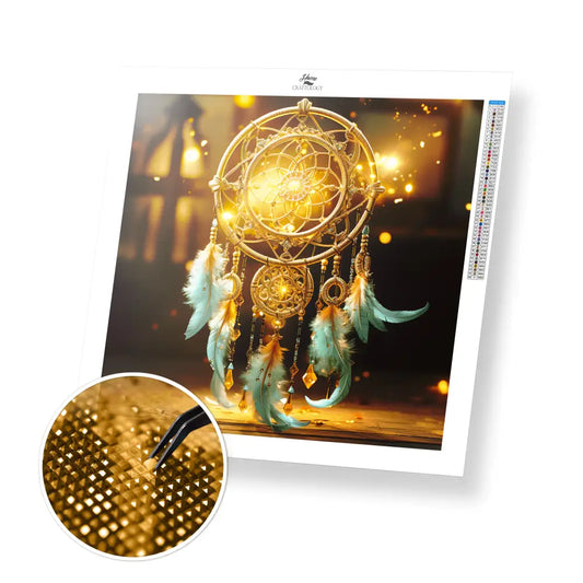 Sparkling Dreamcatcher - Exclusive Premium Diamond Painting Kit - 20x20cm / 8x8’’ / Square (Most Popular) - Diamond