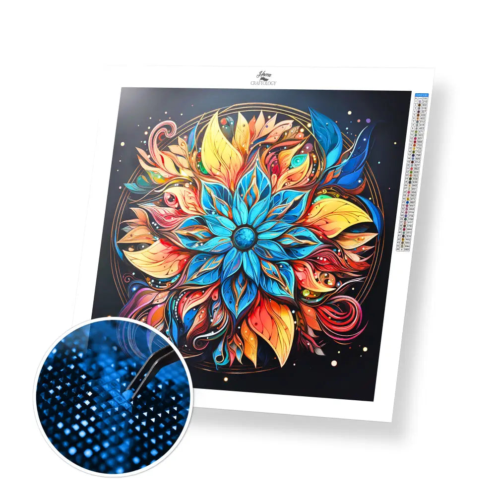Sparkling Flower Mandala - Exclusive Premium Diamond Painting Kit - 30x30cm / 12x12’’ / Square (Most Popular) - Diamond