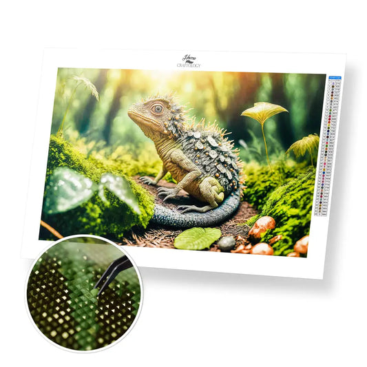 Spikey Lizard - Premium Diamond Painting Kit - 45x30cm / 18x12’’ / Square (Most Popular) - Diamond Painting Kit