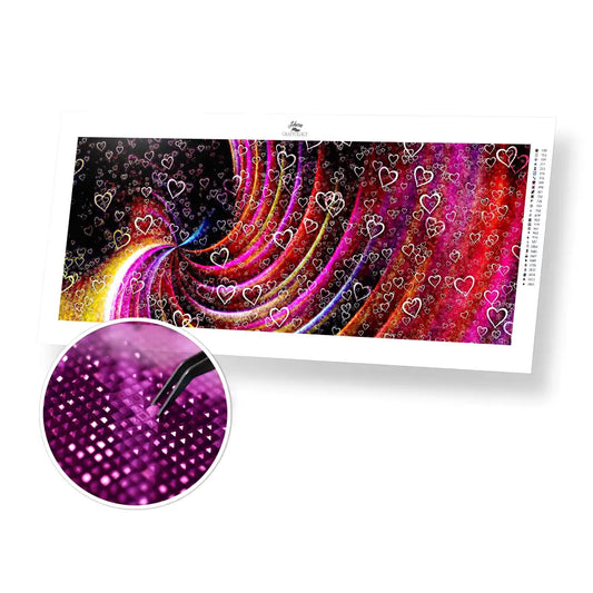 Spiral Hearts - Premium Diamond Painting Kit - 55x20cm / 22x8’’ / Square (Most Popular) - Diamond Painting Kit