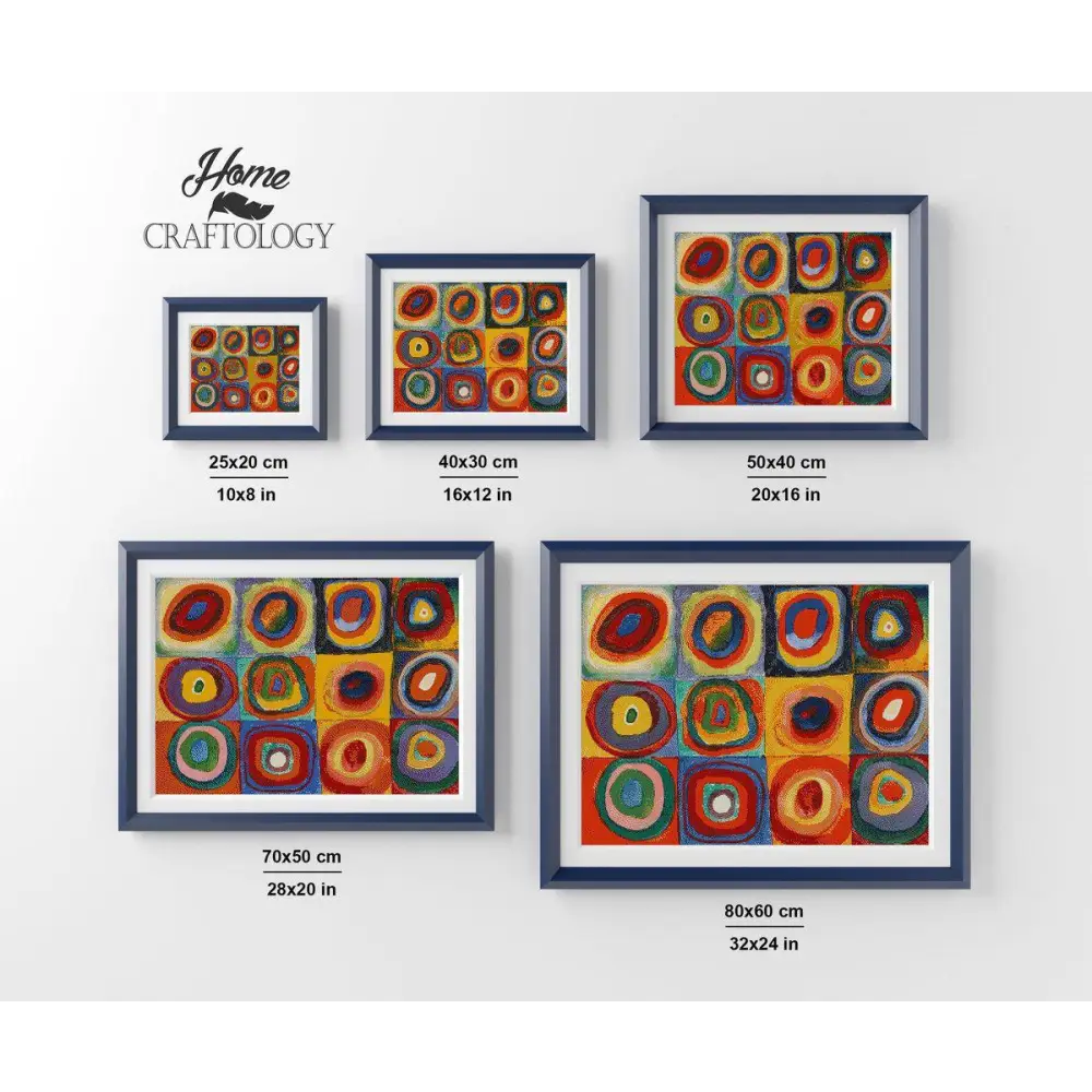 Squares and Concentric Circles - Premium Diamond Painting Kit - Diamond Painting Kit