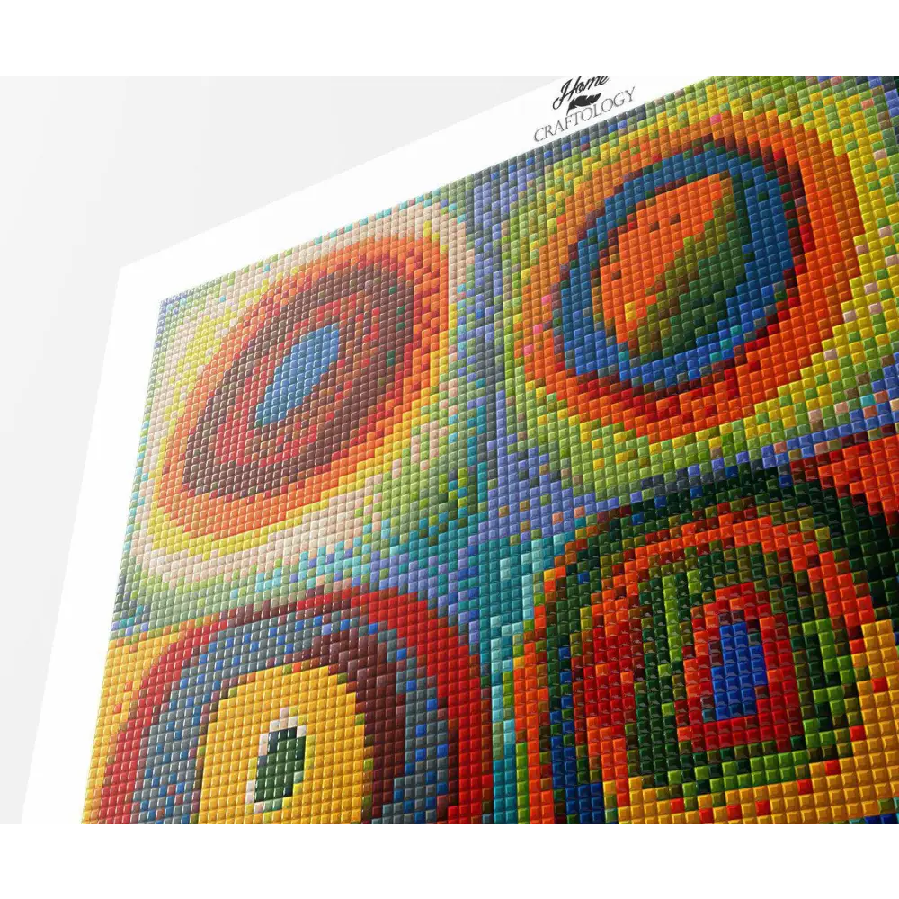 Squares and Concentric Circles - Premium Diamond Painting Kit - Diamond Painting Kit